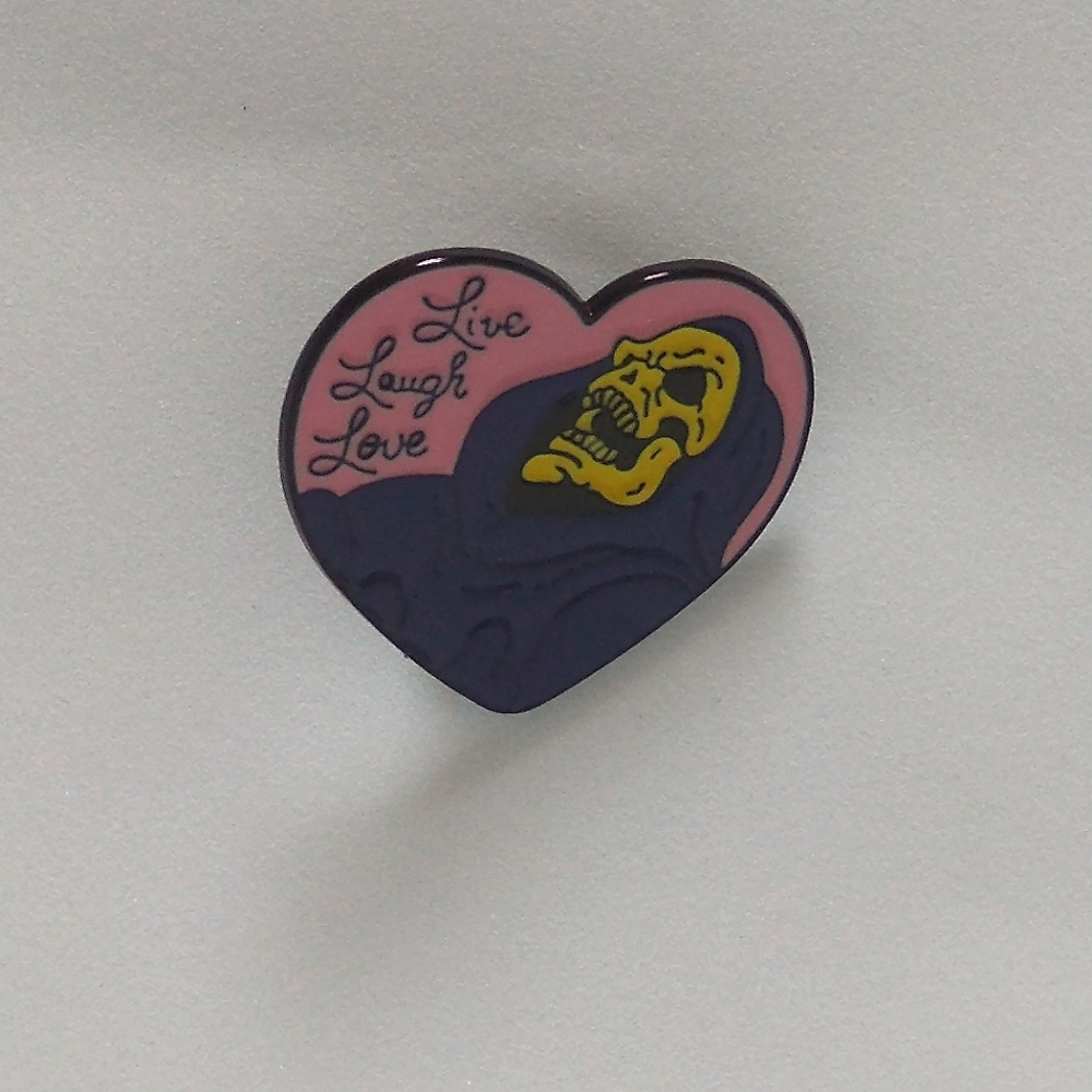 🧁 3/$30 Live Laugh Love Skeletor Enamel Pin NEW
